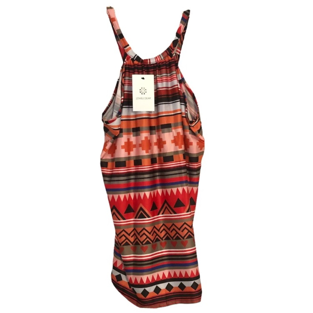 NWT Loveudear sleeveless scoop neck loose fit Aztec printed top, size Medium